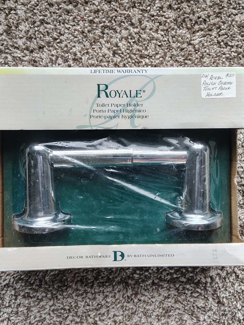 Royale Chrome Toilet Paper Holder - Brand New